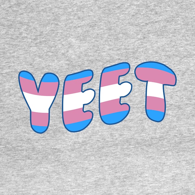 Trans Pride Yeet Transgender Pride Flag Colors Funny LGBTQ Yeet Meme by graphicbombdesigns